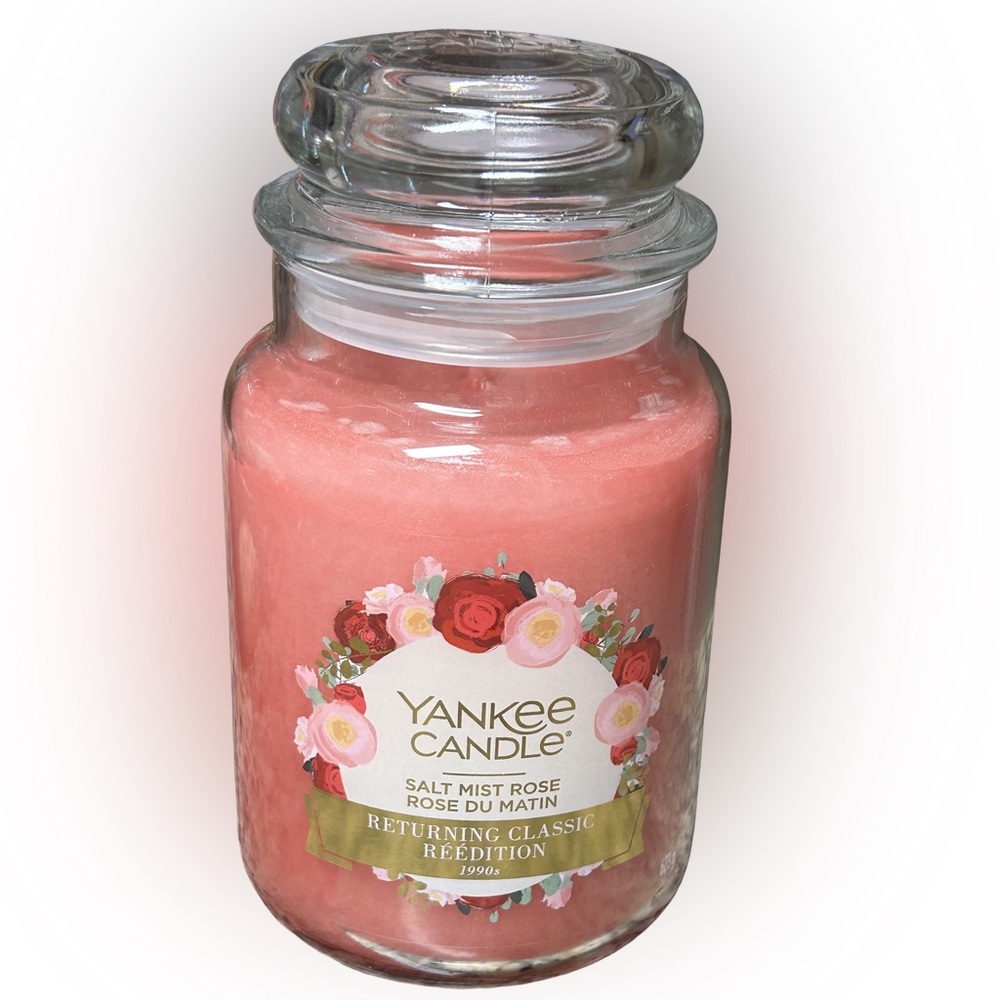 NWT Yankee Candle Salt Mist Rose Large Jar Candle - Pink